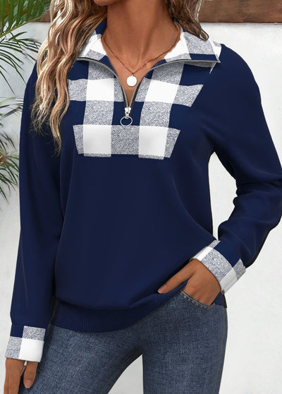 Sudadera de manga larga y cuello vuelto,