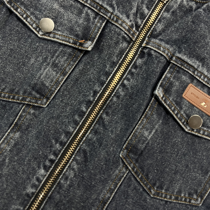 Chaqueta de Jeans Vintage Hombre Slim Fit – Moda con Cuello de Béisbol
