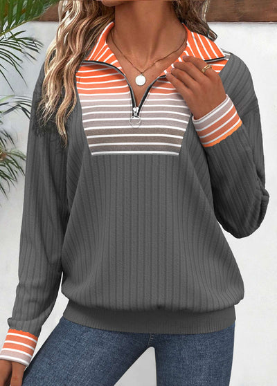 sudadera de manga larga con cuello vuelto,