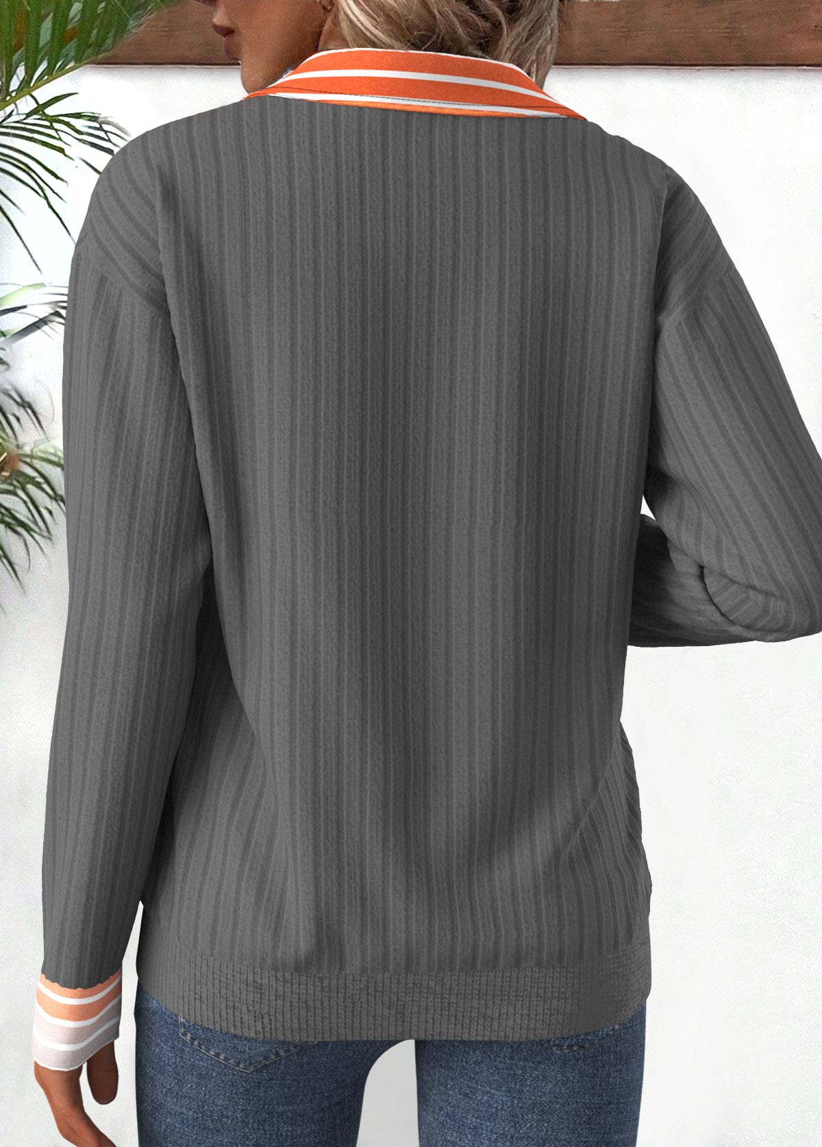sudadera de manga larga con cuello vuelto,