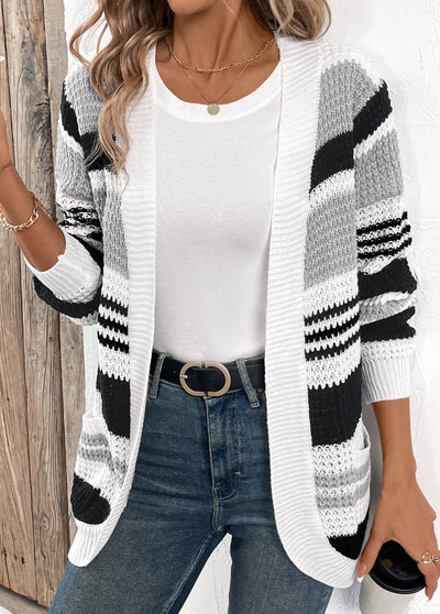 Cárdigan negro patchwork mujer – estilo chic y cómodo