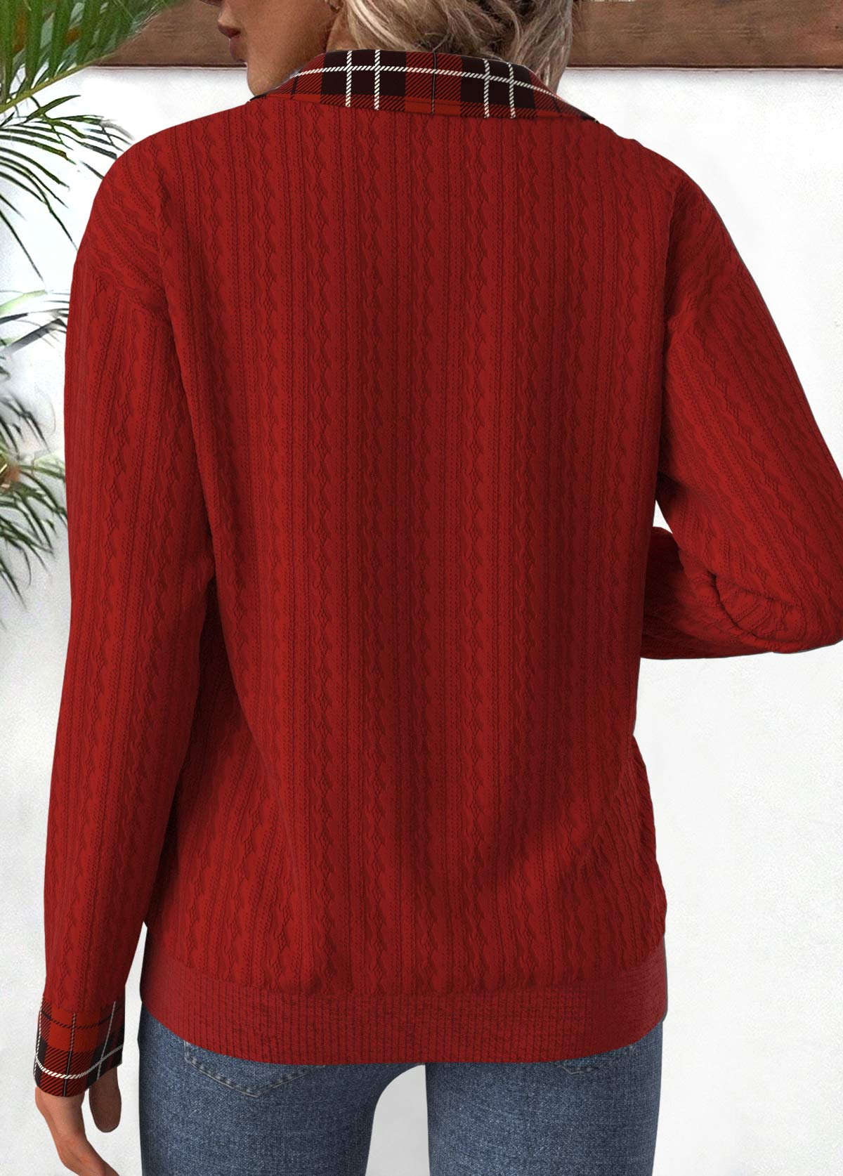 sudadera de manga larga con cuello vuelto,