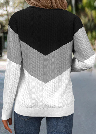 Sudadera de manga larga y cuello caído,