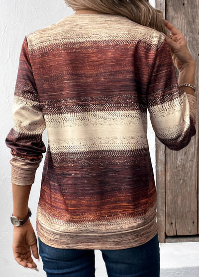 Sudadera de manga larga con estampado tribal patchwork multicolor