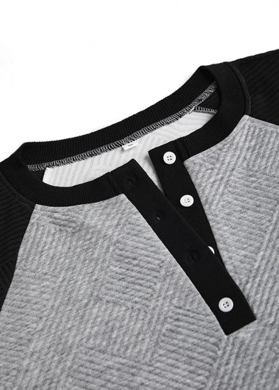 Sudadera Gris Claro con Botones