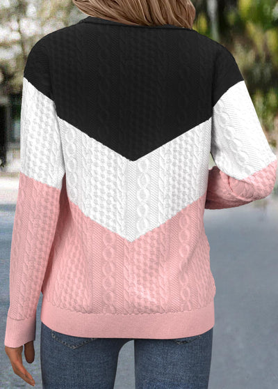 Sudadera de manga larga y cuello caído,