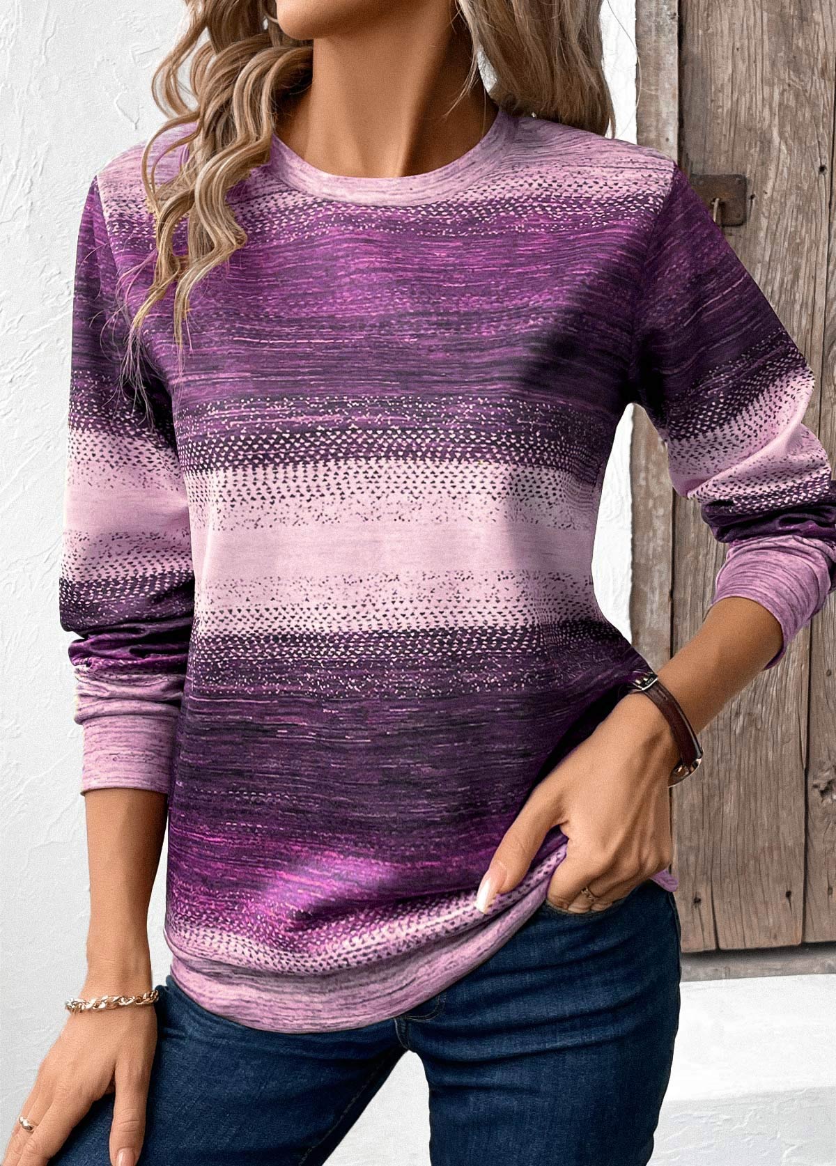 Sudadera de manga larga con estampado tribal patchwork multicolor