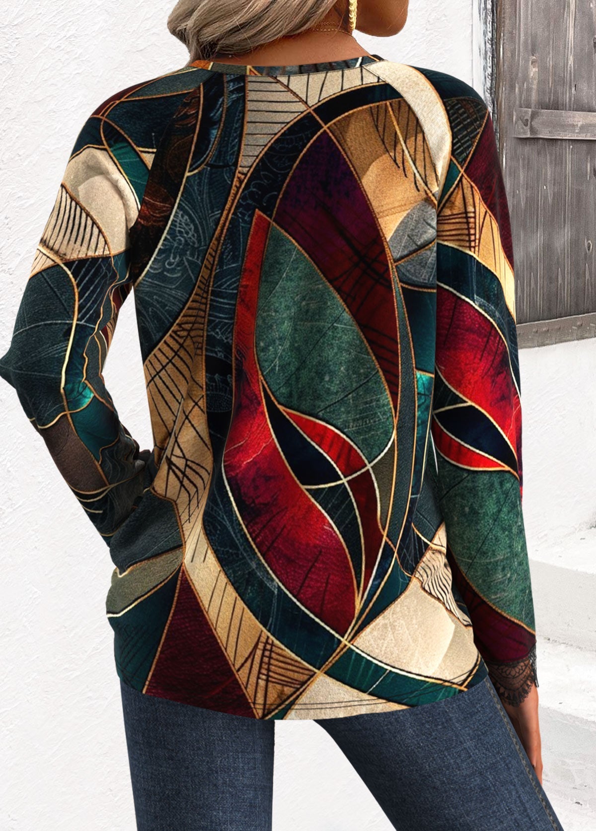 Túnica Mujer Elegante con Motivos Geométricos