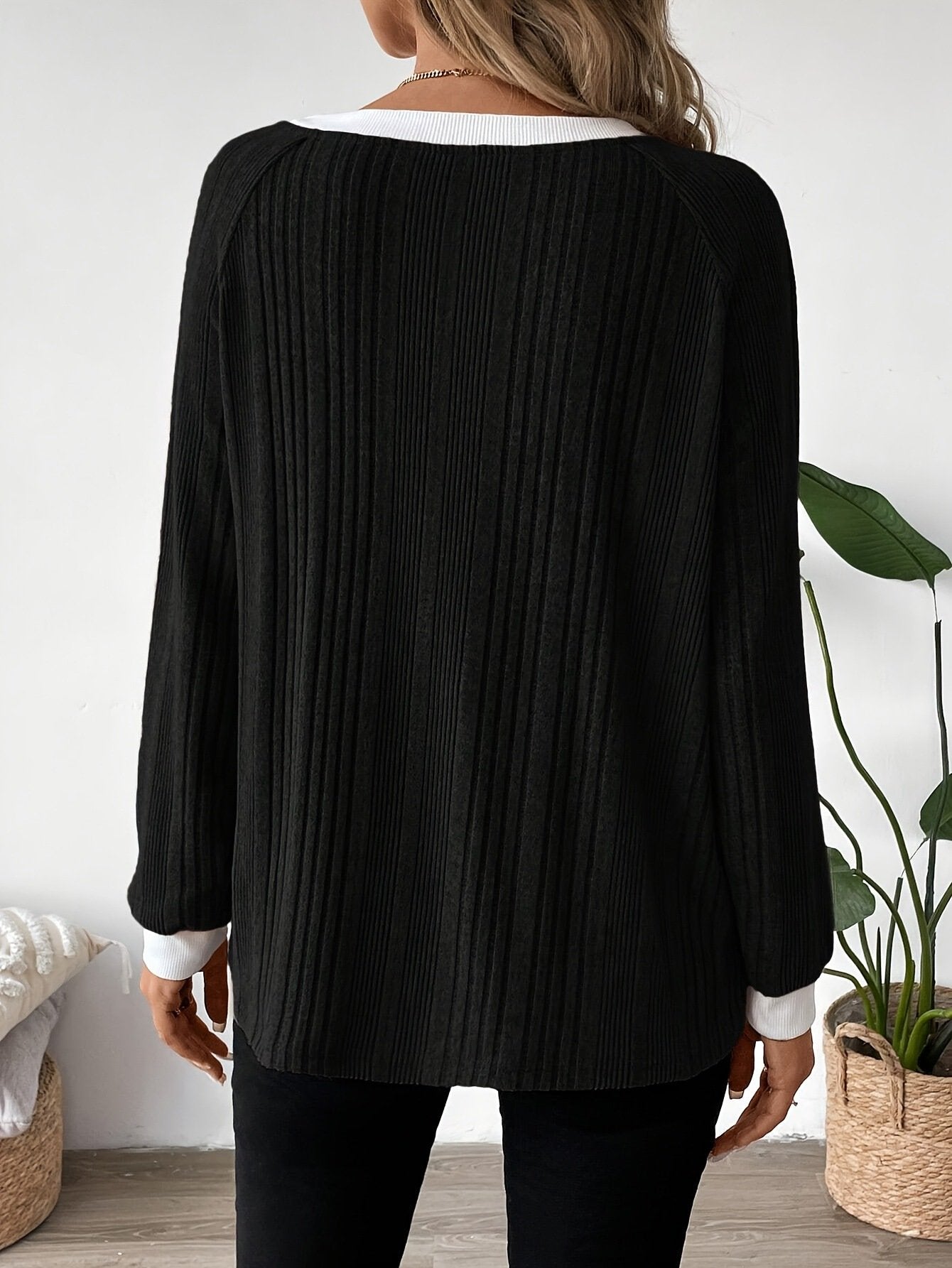 Camiseta Casual de Cuello Redondo para Hombre - Mangas Largas, Estilo Simple y Cómodo
