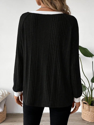 Camiseta Casual de Cuello Redondo para Hombre - Mangas Largas, Estilo Simple y Cómodo