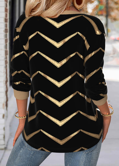 Sudadera Negra Geométrica Mujer