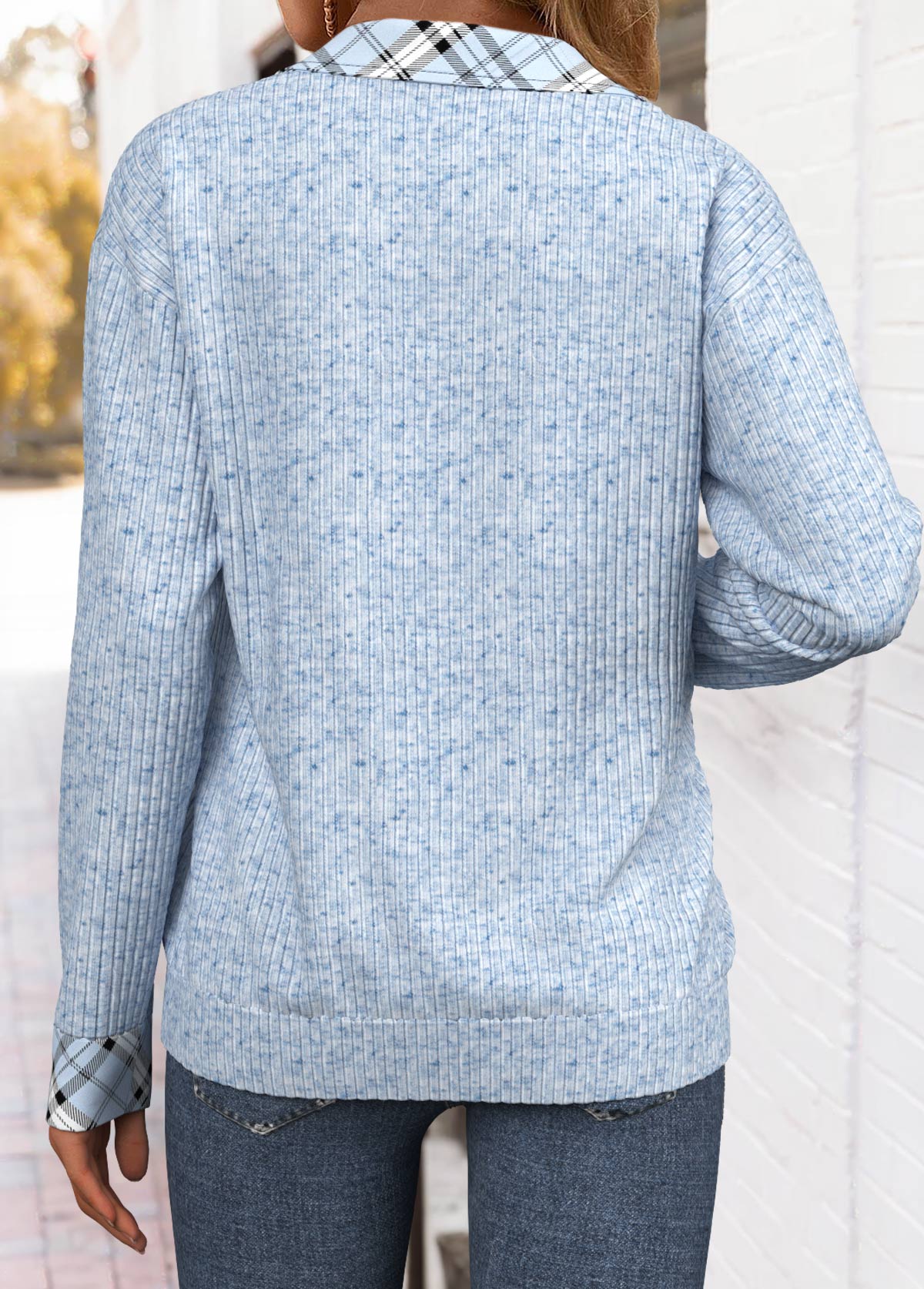 sudadera de manga larga con cuello vuelto,