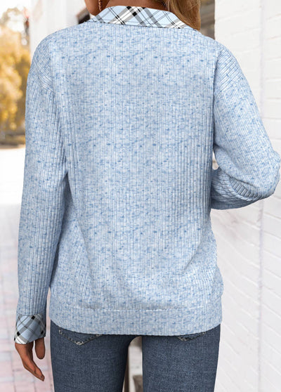 sudadera de manga larga con cuello vuelto,