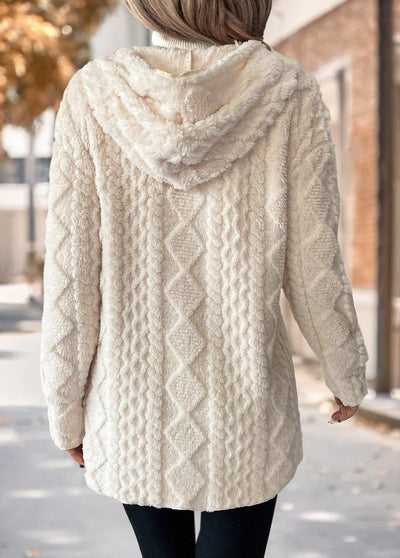 Abrigo Largo Beige con Capucha – Confort Elegante para Todos los Días