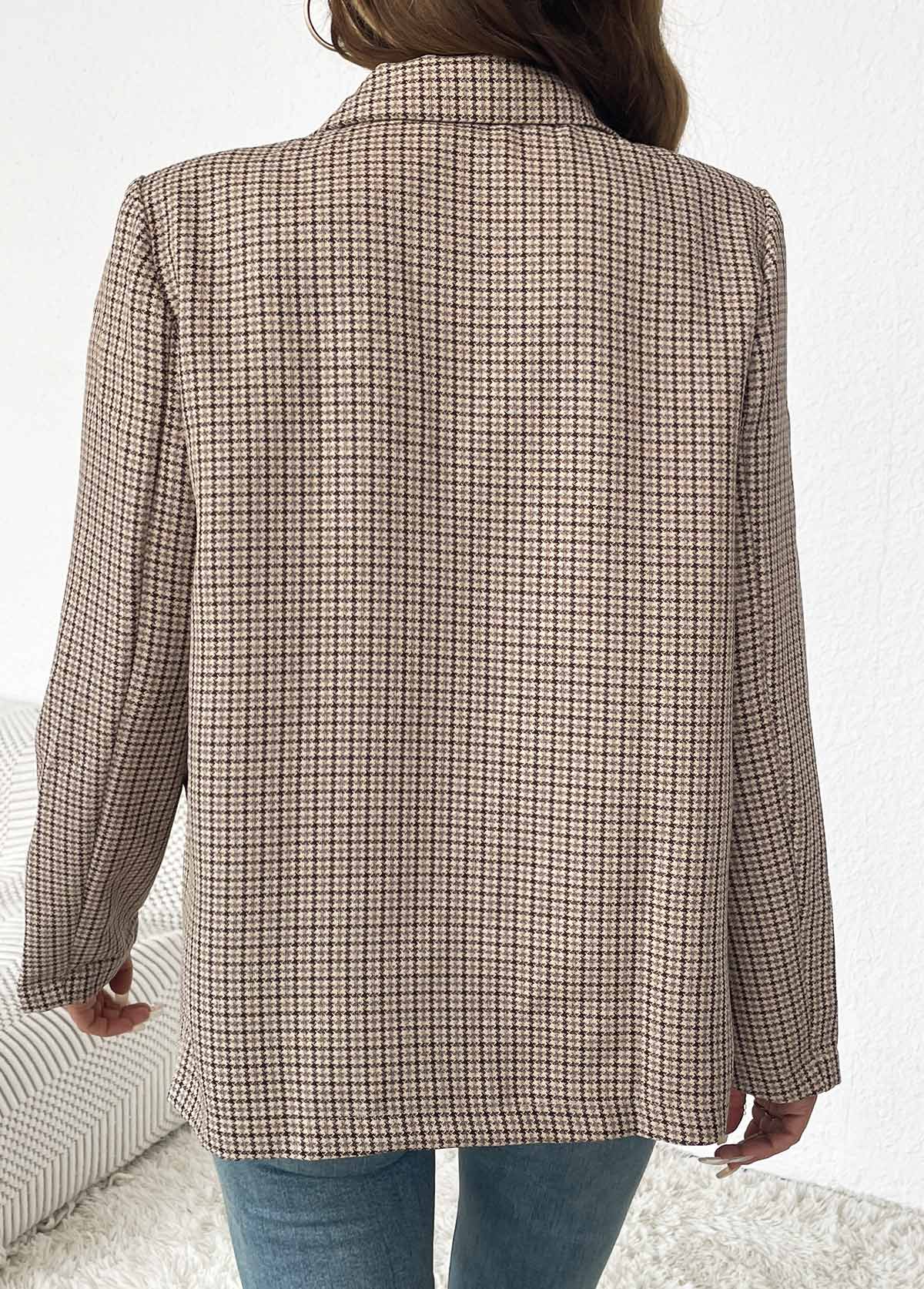 blazer a cuadros con dos bolsillos laterales