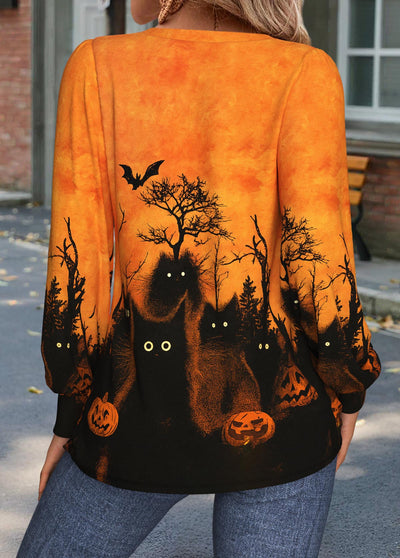Camiseta Naranja Halloween Mujer