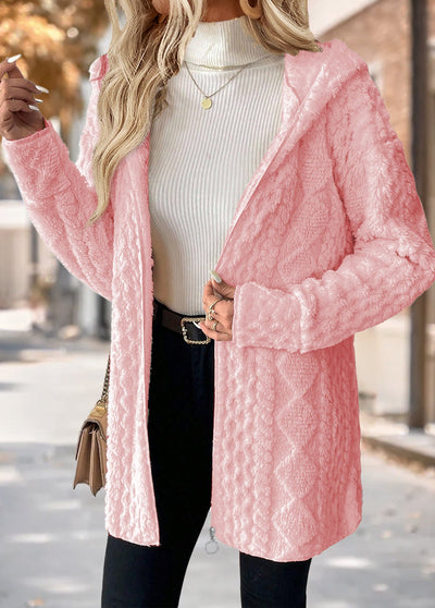 Chaqueta con capucha de manga larga que cubre el vientre