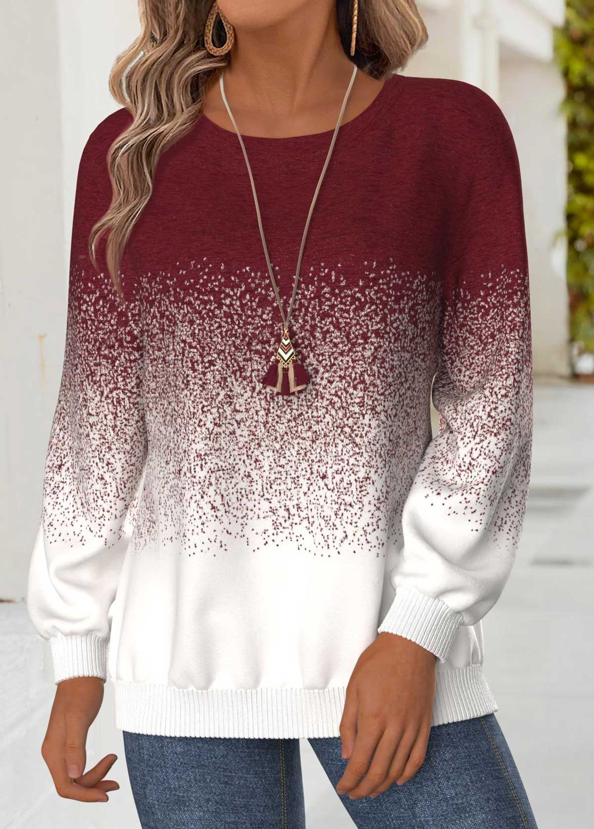 Sudadera Degradada Vino Rojo – Estilo y Confort Diario