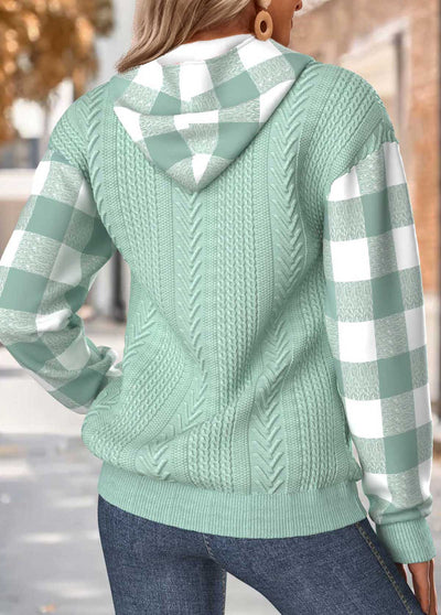 Sudadera Verde Salvia Cuadros