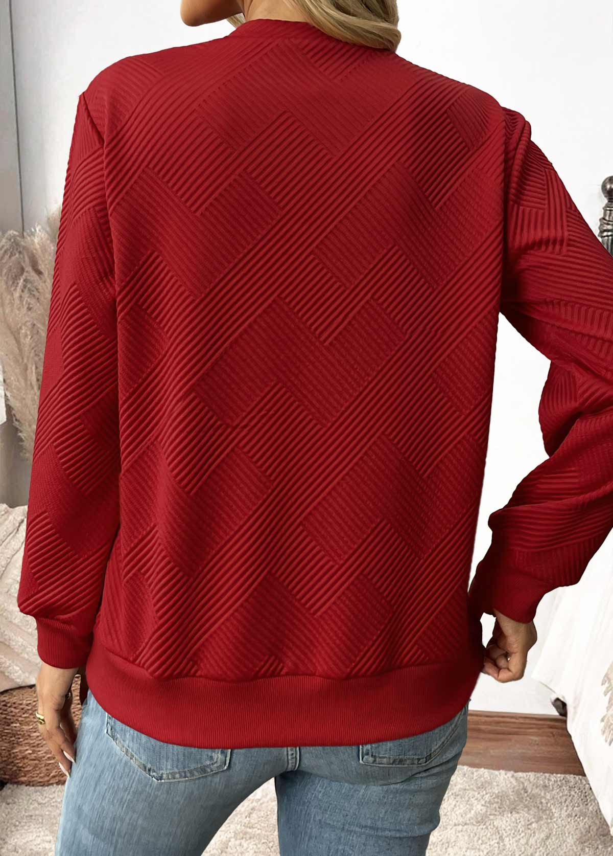 Sudadera Roja Asimétrica Mujer