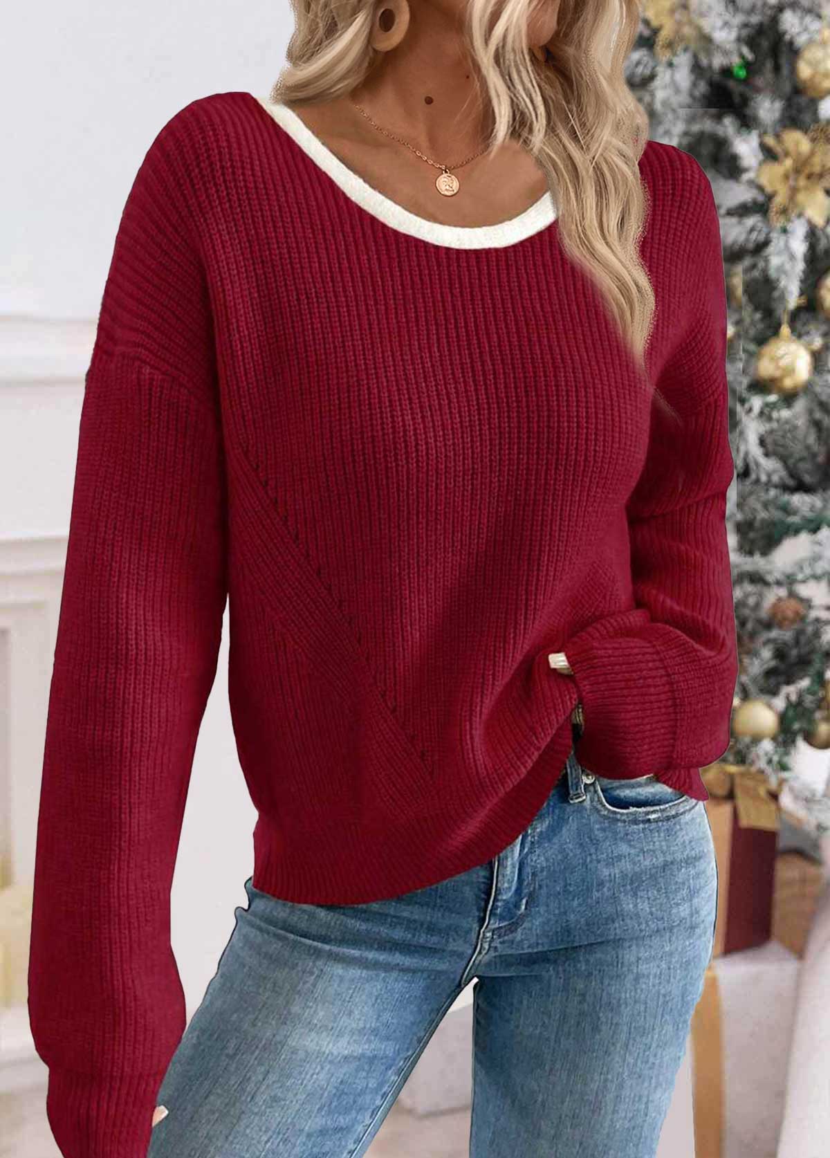 Suéter Rojo Vino Casual