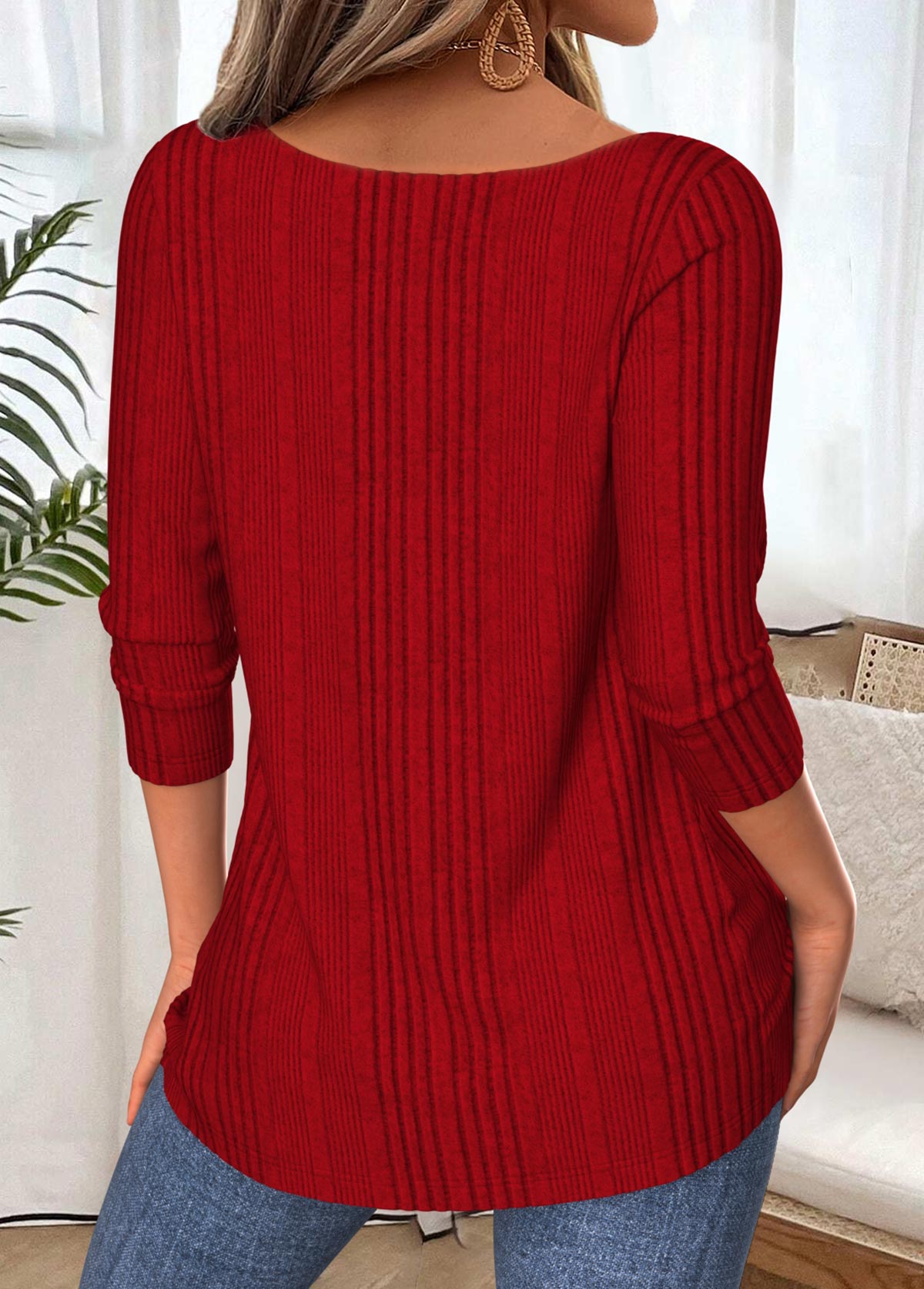 Camiseta burdeos larga mujer – Confort y estilo chic en el día a día