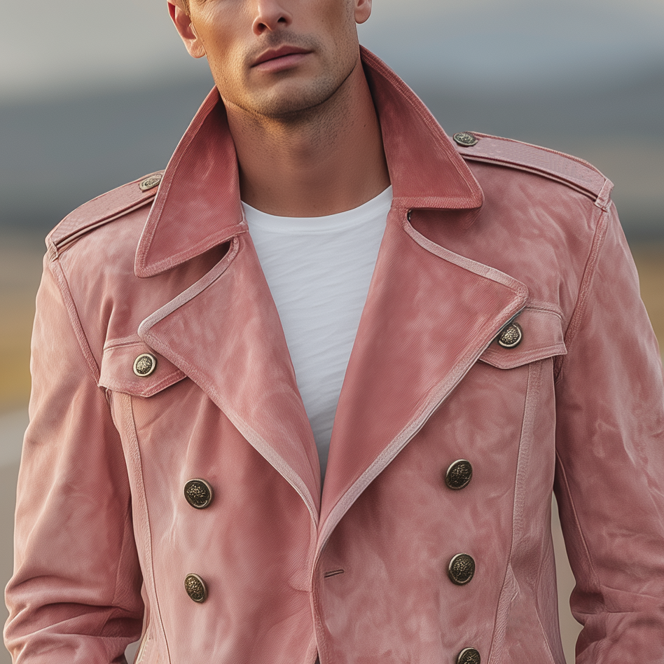 Chaqueta Western Hombre Retro en Suede – Estilo y Confort