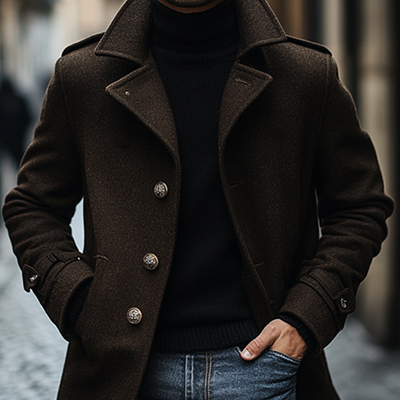 Abrigo Hombre Midi de Lana Sintética - Estilo y Confort