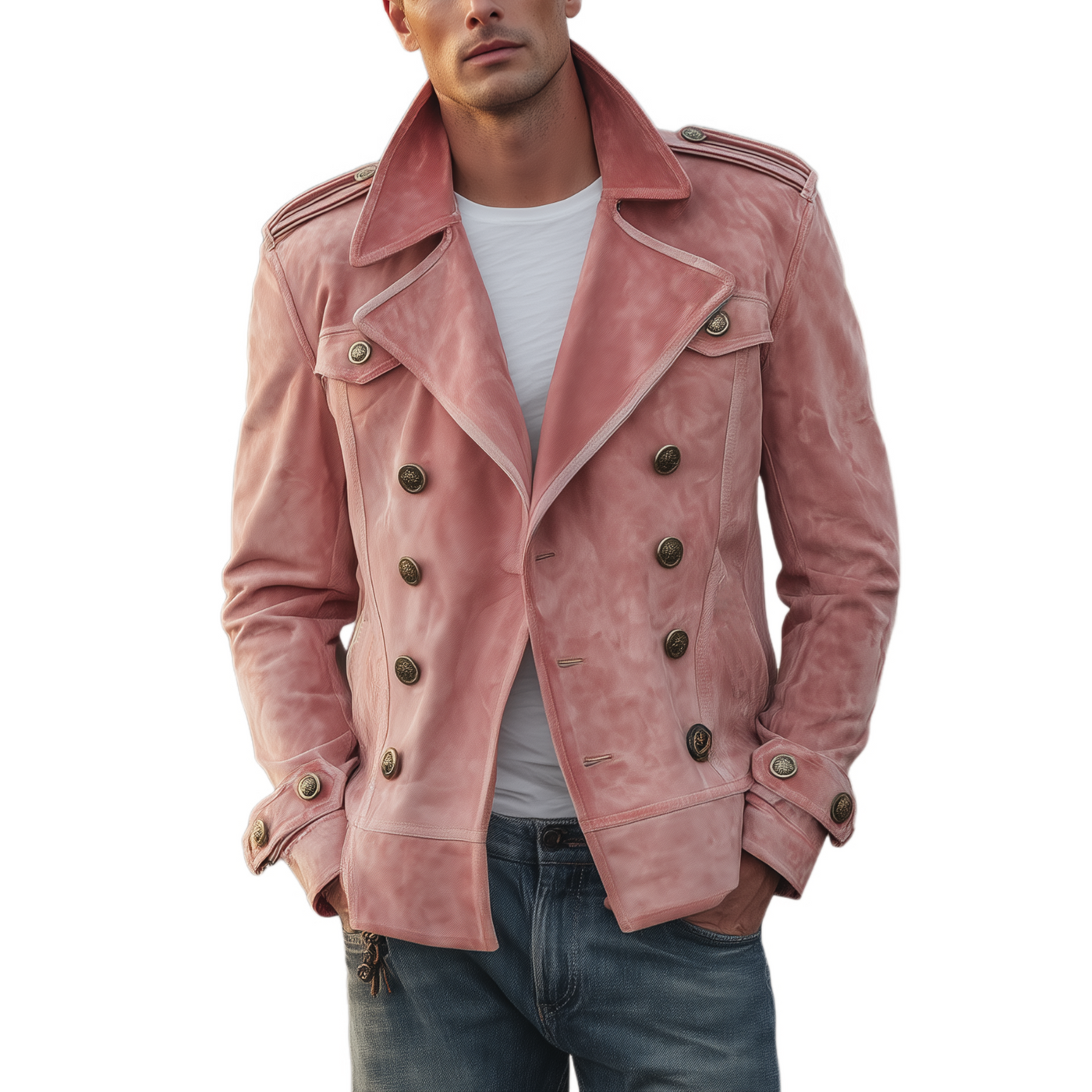 Chaqueta Western Hombre Retro en Suede – Estilo y Confort