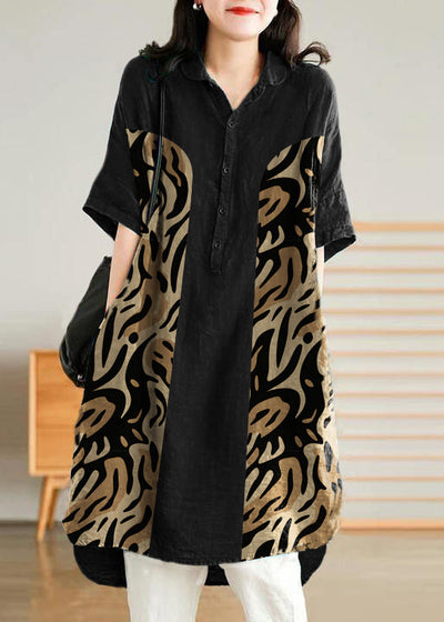 Vestido camisa lino casual mujer