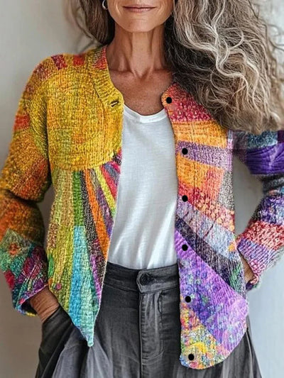 Cárdigan Mujer Tejido Impreso 3D Casual Chic