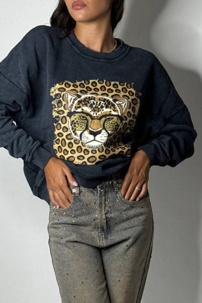 Sudadera de leopardo casual