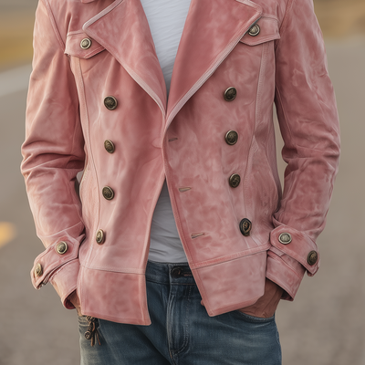 Chaqueta Western Hombre Retro en Suede – Estilo y Confort