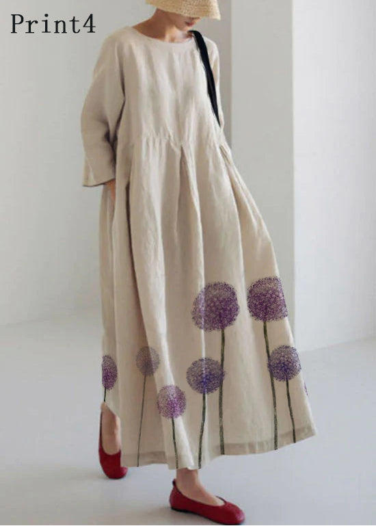 Vestido de algodón patchwork primavera