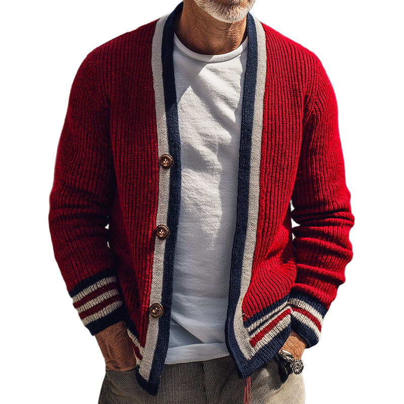 Cardigan Rayado Retro para Hombre – Estilo y Comodidad Reunidos