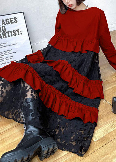 Vestido bohemio encaje y volantes