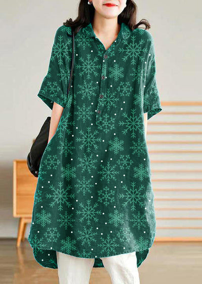 Vestido camisa lino casual mujer