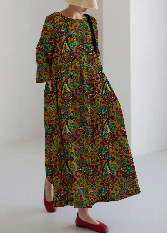 Vestido de algodón patchwork primavera