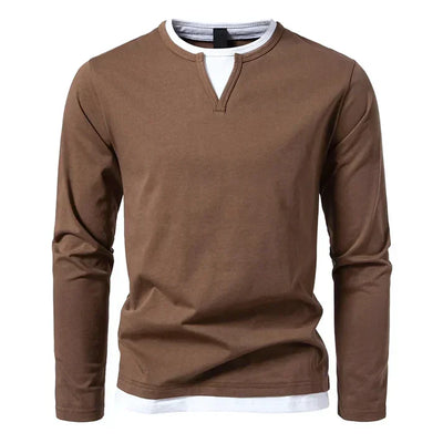 Camisa de algodón de manga larga casual