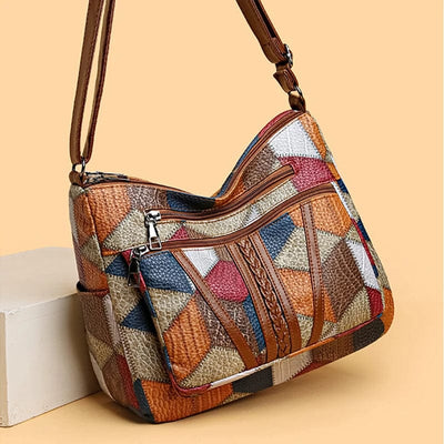 Bolso de cuero patchwork elegante