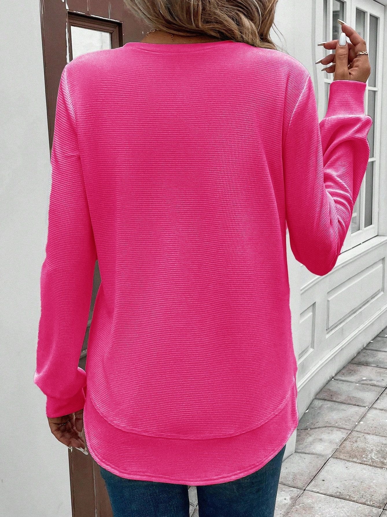 Sudadera Vintage Cuello Redondo Jacquard - Moda Casual y Tendencia