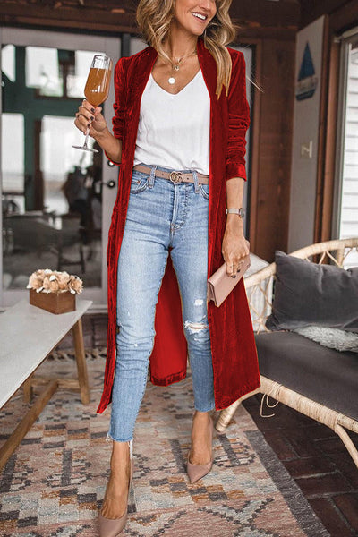 Kimono de Terciopelo Largo para Mujer – Elegancia y Confort