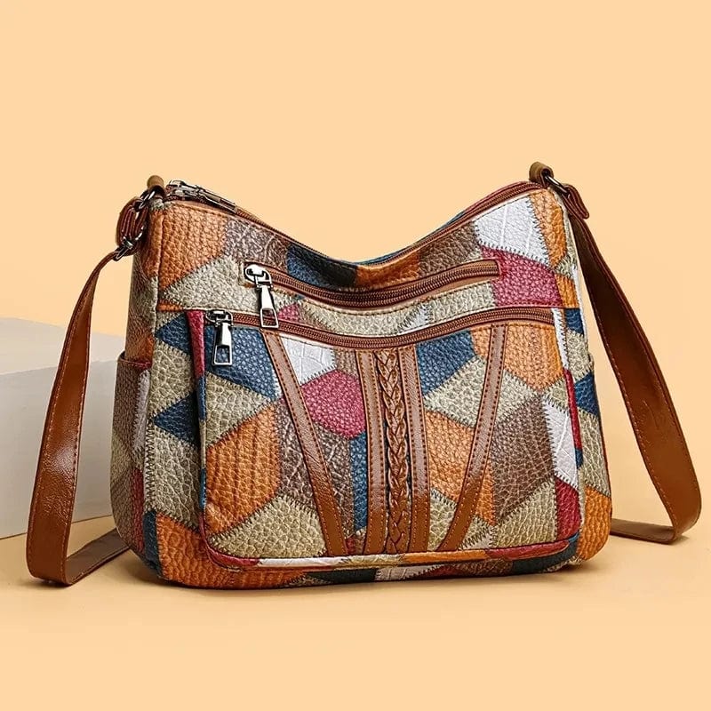 Bolso de cuero patchwork elegante