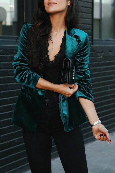 Blazer de terciopelo chic para mujer – Elegancia y confort moderno