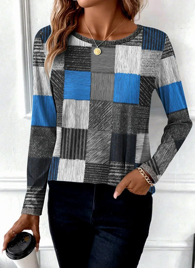 Camiseta casual color block azul hombre - estilo moderno y cómodo