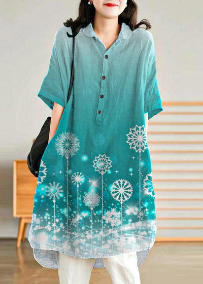 Vestido camisa lino casual mujer
