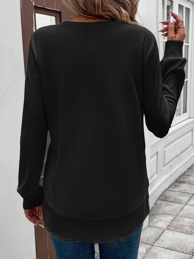 Sudadera Vintage Cuello Redondo Jacquard - Moda Casual y Tendencia