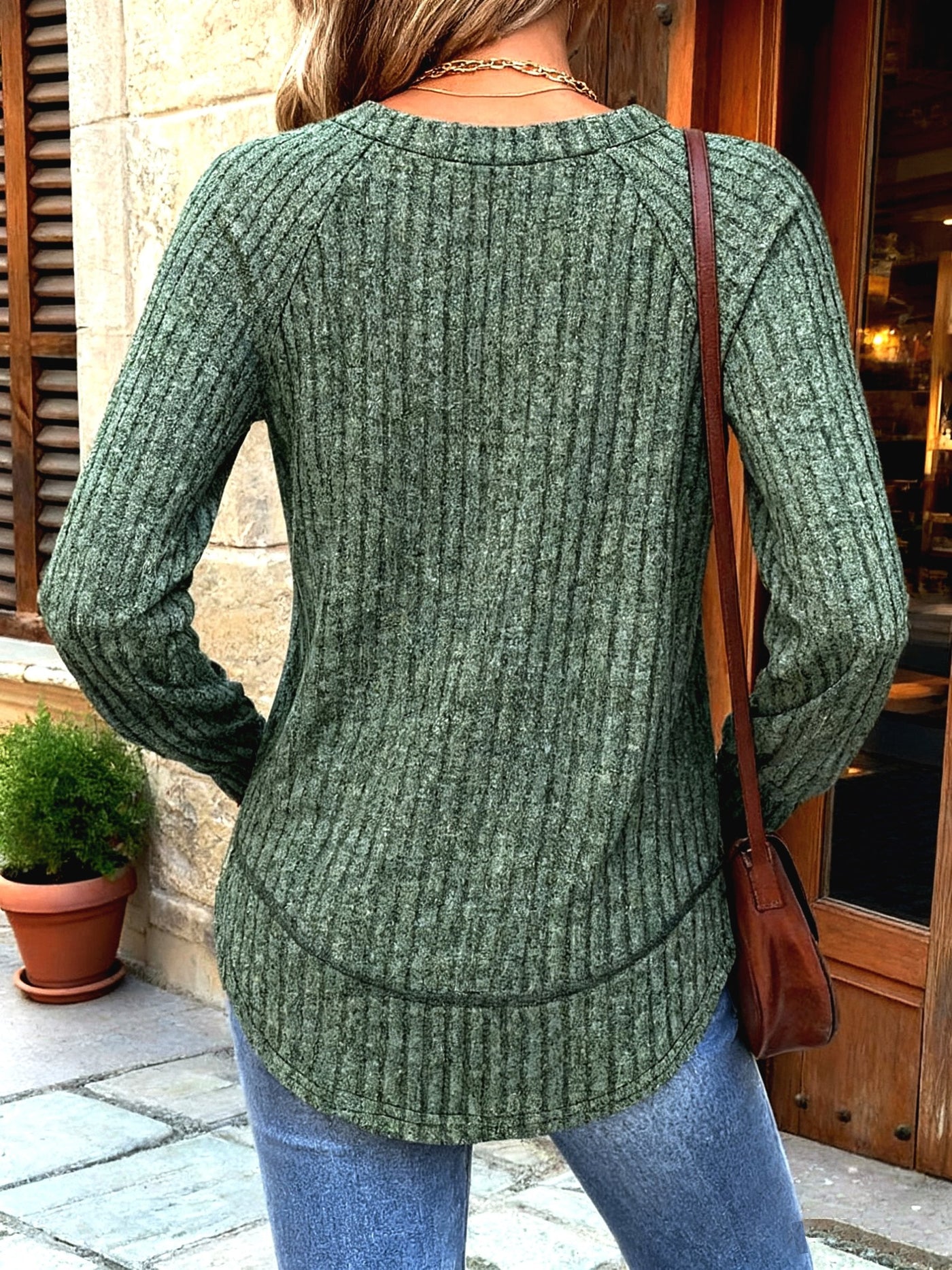 Camiseta de hombre de manga larga con bloque de colores - Estilo casual