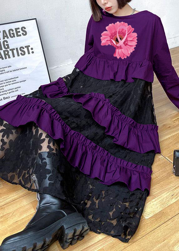 Vestido bohemio encaje y volantes