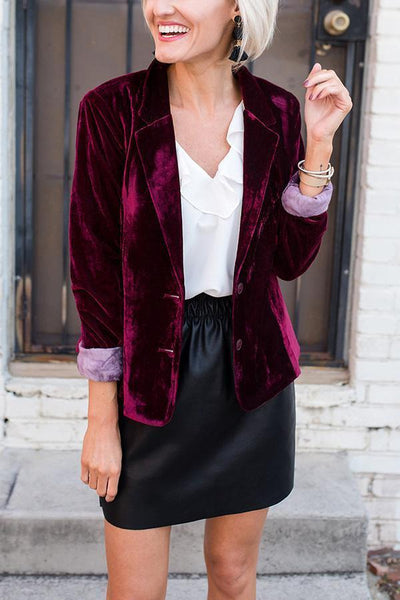 Blazer de terciopelo chic para mujer – Elegancia y confort moderno